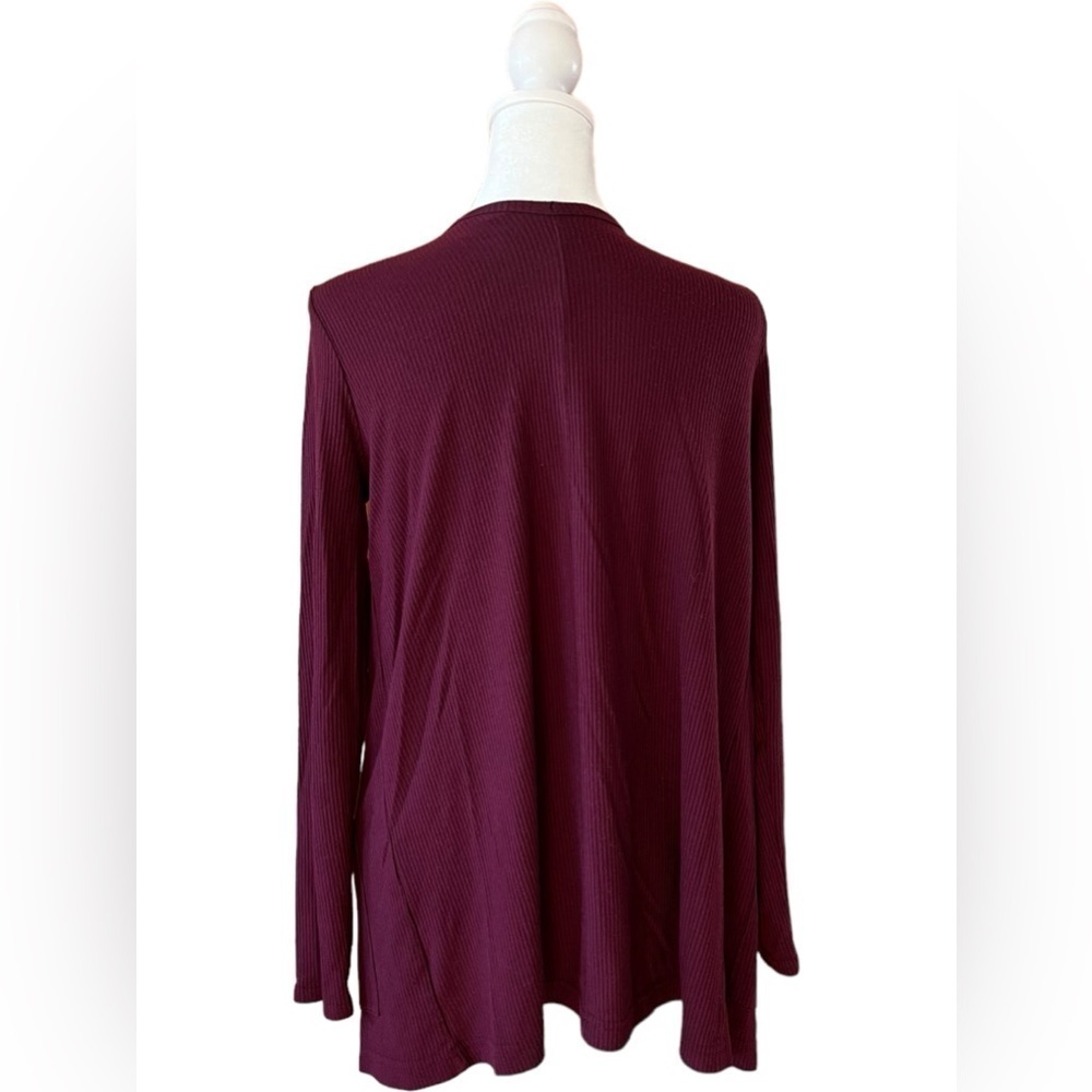 Aeropostale Burgundy Ribbed Cardigan Open Front Medium - Picture 3 of 5
